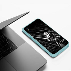 Чехол iPhone XS Max матовый Вирджил под дождём, цвет: 3D-мятный — фото 2