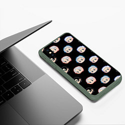 Чехол iPhone XS Max матовый DMC Pattern, цвет: 3D-темно-зеленый — фото 2