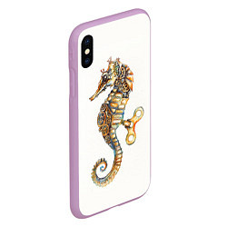 Чехол iPhone XS Max матовый Морской конёк, цвет: 3D-сиреневый — фото 2