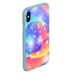 Чехол iPhone XS Max матовый Волшебные тропы, цвет: 3D-мятный — фото 2