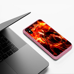 Чехол iPhone XS Max матовый Данте в огне, цвет: 3D-малиновый — фото 2