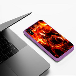 Чехол iPhone XS Max матовый Данте в огне, цвет: 3D-фиолетовый — фото 2