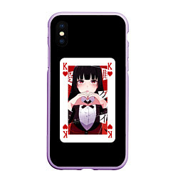 Чехол iPhone XS Max матовый Jabami Yumeko Безумный Азарт, цвет: 3D-сиреневый