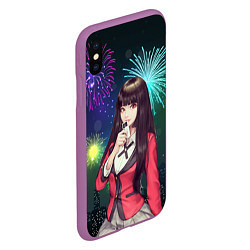 Чехол iPhone XS Max матовый Anime Girl, цвет: 3D-фиолетовый — фото 2