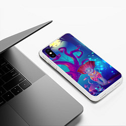 Чехол iPhone XS Max матовый Волшебство троллей, цвет: 3D-белый — фото 2