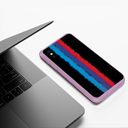 Чехол iPhone XS Max матовый BMW LINE PERFORMANCE, цвет: 3D-сиреневый — фото 2