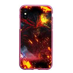 Чехол iPhone XS Max матовый Path of Exile Fire Demon Z, цвет: 3D-малиновый