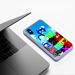 Чехол iPhone XS Max матовый Geometry Dash, цвет: 3D-светло-сиреневый — фото 2