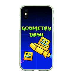 Чехол iPhone XS Max матовый Geometry Dash, цвет: 3D-салатовый