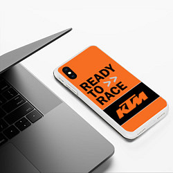 Чехол iPhone XS Max матовый KTM READY TO RACE Z, цвет: 3D-белый — фото 2