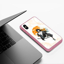 Чехол iPhone XS Max матовый Муичиро Токито Kimetsu no Yaiba, цвет: 3D-малиновый — фото 2