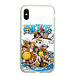 Чехол iPhone XS Max матовый ONE PIECE ВАН ПИС МОРЕ, цвет: 3D-салатовый