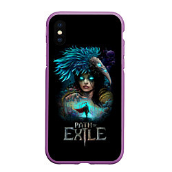 Чехол iPhone XS Max матовый Path of Exile, цвет: 3D-фиолетовый