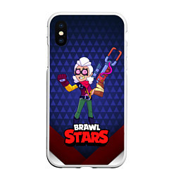 Чехол iPhone XS Max матовый Белль Belle Brawl Stars, цвет: 3D-белый