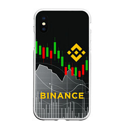 Чехол iPhone XS Max матовый BINANCE БИНАНС ГРАФИК, цвет: 3D-белый