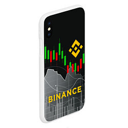 Чехол iPhone XS Max матовый BINANCE БИНАНС ГРАФИК, цвет: 3D-белый — фото 2