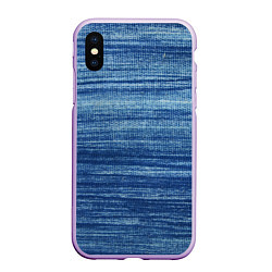 Чехол iPhone XS Max матовый Texture Denim, цвет: 3D-сиреневый