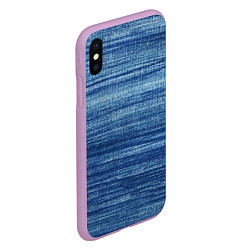 Чехол iPhone XS Max матовый Texture Denim, цвет: 3D-сиреневый — фото 2