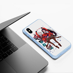 Чехол iPhone XS Max матовый Kakegurui Безумный азарт, цвет: 3D-голубой — фото 2