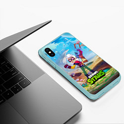 Чехол iPhone XS Max матовый Белль Belle Brawl Stars, цвет: 3D-мятный — фото 2