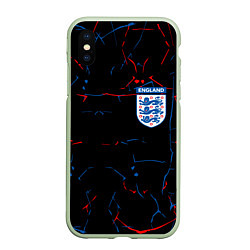 Чехол iPhone XS Max матовый Сборная Англии, цвет: 3D-салатовый