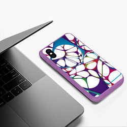 Чехол iPhone XS Max матовый Нейроны, цвет: 3D-фиолетовый — фото 2