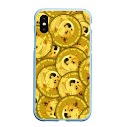 Чехол iPhone XS Max матовый DOGECOIN DOGE ДОГИКОИН, цвет: 3D-голубой