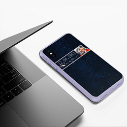 Чехол iPhone XS Max матовый Гагарин автограф, цвет: 3D-светло-сиреневый — фото 2