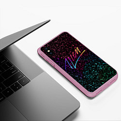 Чехол iPhone XS Max матовый AVICII АВТОГРАФ RAIBOW, цвет: 3D-розовый — фото 2