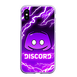 Чехол iPhone XS Max матовый DISCORD ДИСКОРД МОЛНИЯ, цвет: 3D-светло-сиреневый