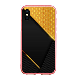 Чехол iPhone XS Max матовый 3D BLACK & GOLD, цвет: 3D-баблгам