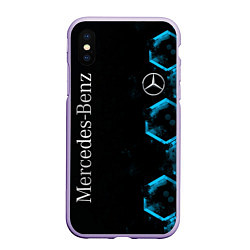 Чехол iPhone XS Max матовый Mercedes Мерседес Неон, цвет: 3D-светло-сиреневый