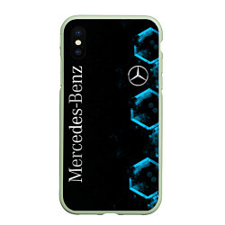 Чехол iPhone XS Max матовый Mercedes Мерседес Неон, цвет: 3D-салатовый
