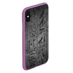 Чехол iPhone XS Max матовый Египетские Иероглифы 3D, цвет: 3D-фиолетовый — фото 2