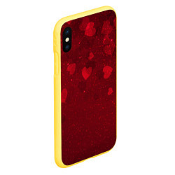 Чехол iPhone XS Max матовый КРАСНЫЕ СЕРДЕЧКИ HEART Z, цвет: 3D-желтый — фото 2