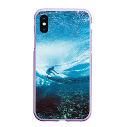 Чехол iPhone XS Max матовый Под водой, цвет: 3D-сиреневый