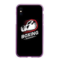 Чехол iPhone XS Max матовый Бокс, цвет: 3D-фиолетовый
