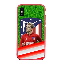 Чехол iPhone XS Max матовый Антуан Гризманн Antoine Griezmann спина Z, цвет: 3D-красный