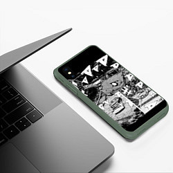 Чехол iPhone XS Max матовый Initial d, цвет: 3D-темно-зеленый — фото 2