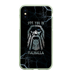 Чехол iPhone XS Max матовый See you in Valhalla, цвет: 3D-салатовый