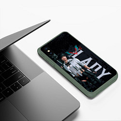 Чехол iPhone XS Max матовый Lady, цвет: 3D-темно-зеленый — фото 2