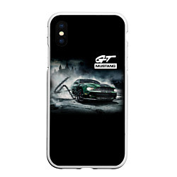 Чехол iPhone XS Max матовый Ford mustang, цвет: 3D-белый