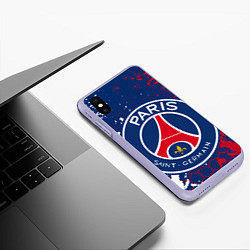 Чехол iPhone XS Max матовый ФК ПСЖ FC PSG PARIS SG, цвет: 3D-светло-сиреневый — фото 2