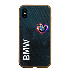 Чехол iPhone XS Max матовый BMW Heart Grooved Texture