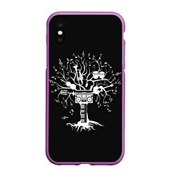 Чехол iPhone XS Max матовый Музыкальное Дерево, цвет: 3D-фиолетовый