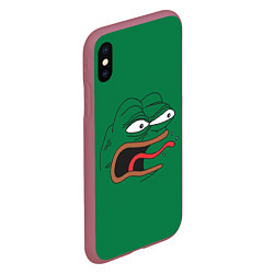 Чехол iPhone XS Max матовый Pepe skin, цвет: 3D-малиновый — фото 2