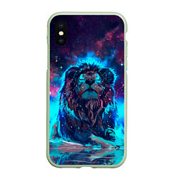 Чехол iPhone XS Max матовый СИЯЮЩИЙ ЛЕВ, цвет: 3D-салатовый