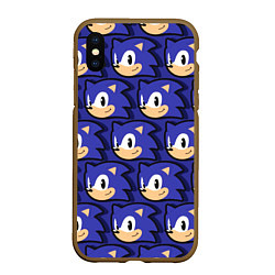 Чехол iPhone XS Max матовый Sonic pattern, цвет: 3D-коричневый