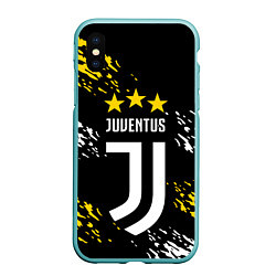 Чехол iPhone XS Max матовый JUVENTUS ЮВЕНТУС КРАСКА, цвет: 3D-мятный