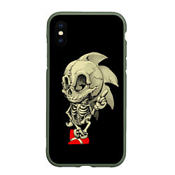 Чехол iPhone XS Max матовый Sonic dead inside, цвет: 3D-темно-зеленый